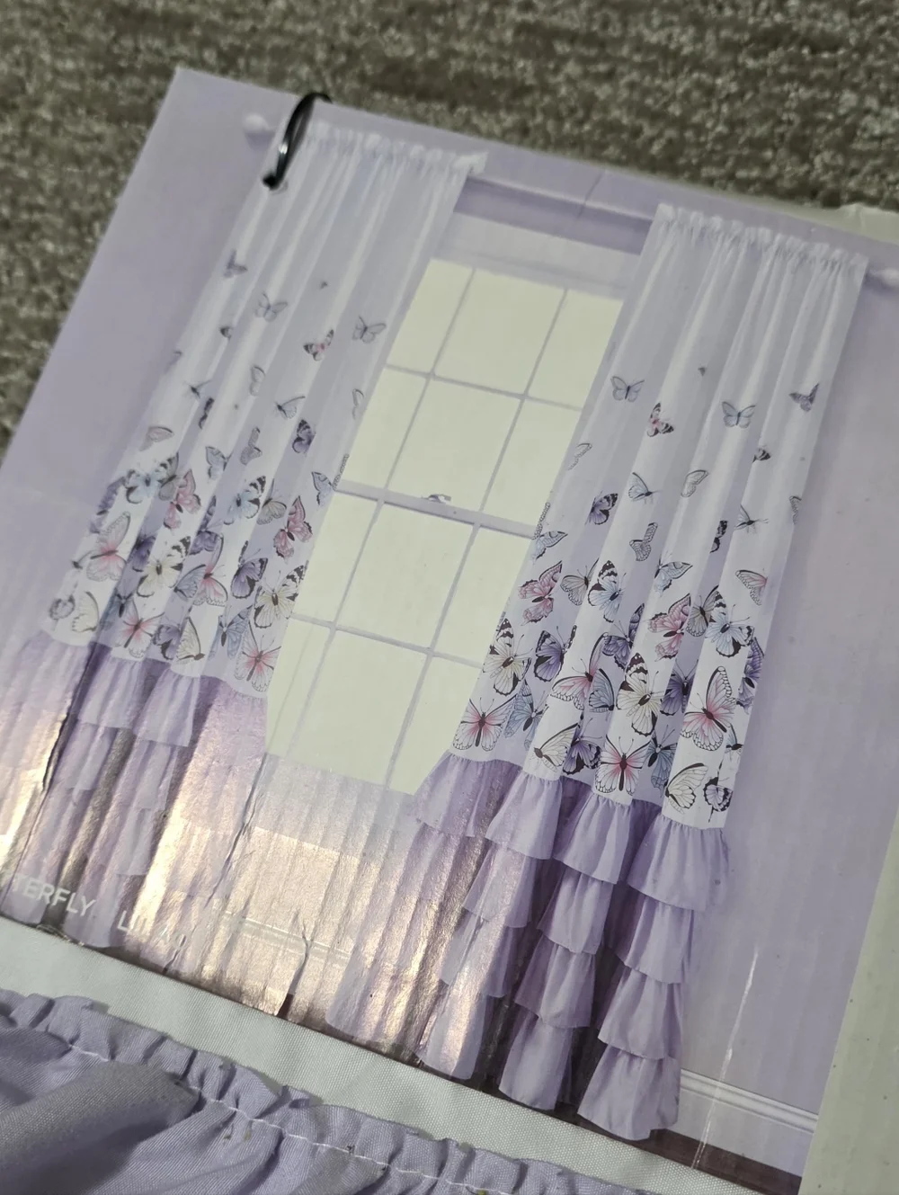 New Lush Decor Lilac Flutter Butterfly Curtains Fairycore Cottage Princesscore